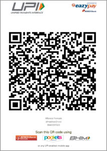 Alliance française of Madras_scan QR code for fee transaction